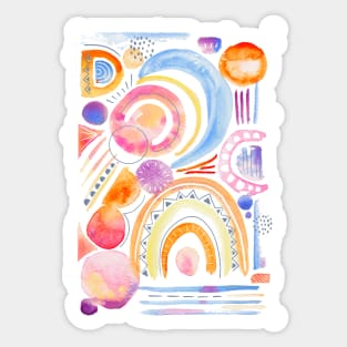 Sunny Sunday Abstract Watercolor Sticker